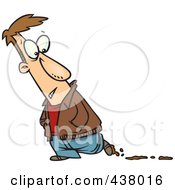 Royalty Free RF Clip Art Illustration Of A Cartoon Man Leaving Muddy Tracks