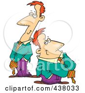 Royalty Free RF Clip Art Illustration Of Cartoon Tall And Short Twin Business Men