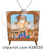 Poster, Art Print Of Cartoon Man Appearing On A Fast Food Television Commercial