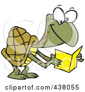 Cartoon Tortoise Reading A Greeting Card