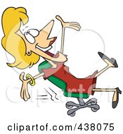 Poster, Art Print Of Cartoon Businesswoman Rolling In Her Chair
