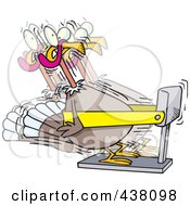 Poster, Art Print Of Cartoon Turkey Bird Exercising On A Treadmill