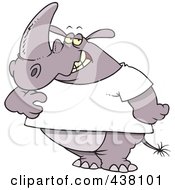 Poster, Art Print Of Cartoon Rhino Wearing A T Shirt With Copyspace