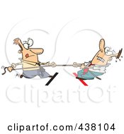Royalty Free RF Clip Art Illustration Of Cartoon Business Men Engaged In Tug Of War by toonaday