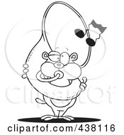 Cartoon Black And White Outline Design Of A Gopher Playing A Tuba