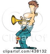 Royalty Free RF Clip Art Illustration Of A Cartoon Male Trumpet Player