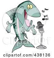 Poster, Art Print Of Cartoon Musical Trout Singing
