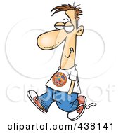 Royalty Free RF Clip Art Illustration Of A Cartoon Casual Man Walking With His Hands In His Pockets