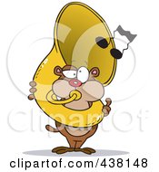 Royalty Free RF Clip Art Illustration Of A Cartoon Gopher Playing A Tuba by toonaday
