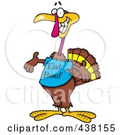 Poster, Art Print Of Cartoon Turkey Bird Wearing An Eat Beef Shirt