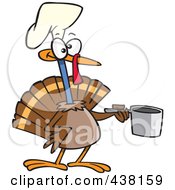 Poster, Art Print Of Cartoon Chef Turkey Bird Holding A Pot