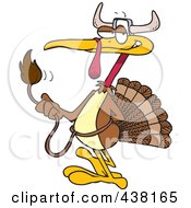 Cartoon Turkey Bird Disguised As A Bull