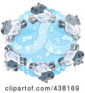Royalty Free RF Clipart Illustration Of A Circle Of Sheep And Numbers
