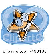 Royalty Free RF Clipart Illustration Of A Happy Orange Starfish In Blue Water
