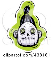 Royalty Free RF Clipart Illustration Of A Zombie Head Over Green