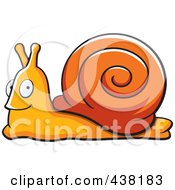 Royalty Free RF Clipart Illustration Of An Orange Snail by Cory Thoman