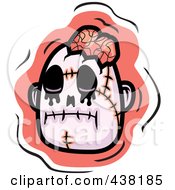 Royalty Free RF Clipart Illustration Of A Zombie Head Over Pink