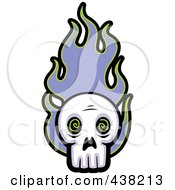 Poster, Art Print Of Skull With Purple Flames