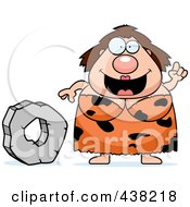Royalty Free RF Clipart Illustration Of A Plump Cave Woman With A Stone Wheel