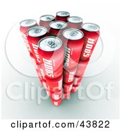 Clipart Illustration Of Nine 3d Red Soda Cans by Frank Boston