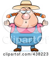 Poster, Art Print Of Plump Female Farmer Shrugging