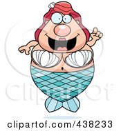 Poster, Art Print Of Plump Mermaid With An Idea