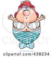 Poster, Art Print Of Carless Plump Mermaid Shrugging
