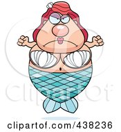 Poster, Art Print Of Mad Plump Mermaid Waving Her Fists