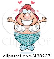 Royalty Free RF Clipart Illustration Of A Loving Plump Mermaid With Open Arms