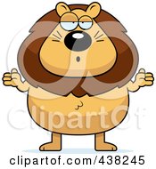 Royalty Free RF Clipart Illustration Of A Careless Plump Lion Shrugging