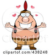 Poster, Art Print Of Loving Plump Native American With Open Arms