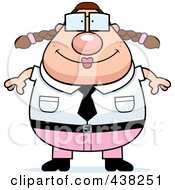 Royalty Free RF Clipart Illustration Of A Plump Nerdy Businesswoman