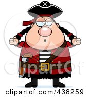 Poster, Art Print Of Careless Plump Female Pirate Shrugging