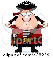 Royalty Free RF Clipart Illustration Of A Careless Plump Female Pirate Shrugging by Cory Thoman