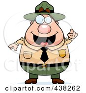 Poster, Art Print Of Plump Male Forest Ranger With An Idea