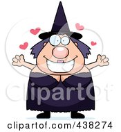 Royalty Free RF Clipart Illustration Of A Plump Witch With Open Arms