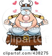 Poster, Art Print Of Loving Plump Female Viking With Open Arms