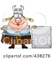 Plump Female Viking With A Stone Tablet