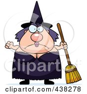 Royalty Free RF Clipart Illustration Of A Mad Plump Witch
