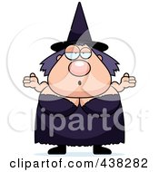 Royalty Free RF Clipart Illustration Of A Plump Witch Shrugging