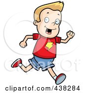 Poster, Art Print Of Blond Boy Running Upright