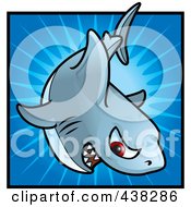 Poster, Art Print Of Tough Shark Over A Blue Burst