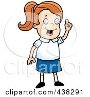 Royalty Free RF Clipart Illustration Of A Smart School Girl With An Idea by Cory Thoman