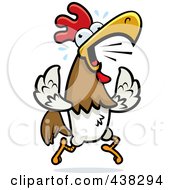 Royalty Free RF Clipart Illustration Of A Noisy Rooster Running