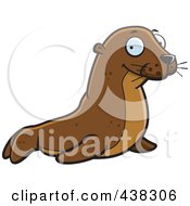 Royalty Free RF Clipart Illustration Of A Cute Seal by Cory Thoman