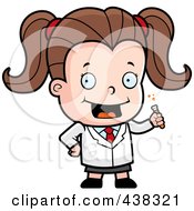 Cute Scientist Girl Holding A Test Tube