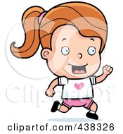 Royalty Free RF Clipart Illustration Of A Toddler Girl Running