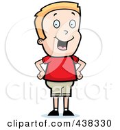 Royalty Free RF Clipart Illustration Of A Blond Boy Standing With His Hands On His Hips