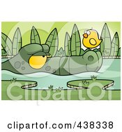Poster, Art Print Of Bird On An Alligators Nose