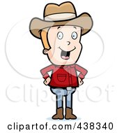 Poster, Art Print Of Blond Male Cowboy Standing With His Hands On His Hips